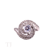 Load image into Gallery viewer, Diamonique Spiral Style Ring in Sterling Silver