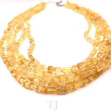 Load image into Gallery viewer, Citrine Tube 5 Layered Necklace in Sterling Silver