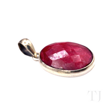 Load image into Gallery viewer, Indian Ruby Oval Cut Pendant in Sterling Silver