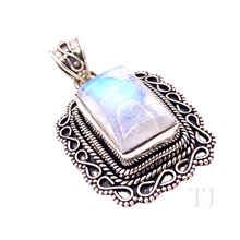 Load image into Gallery viewer, Moonstone Antique Designed Pendant in Sterling Silver