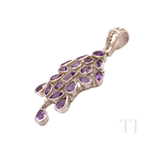 Cargar imagen en el visor de la galería, Side view of Amethyst Pendant in sterling silver