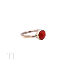 Load image into Gallery viewer, Coral Round Faceted Ring in Sterling Silver