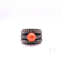 Load image into Gallery viewer, Coral Bead Ring in Sterling Silver