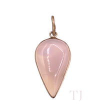 Load image into Gallery viewer, Rose Quartz Cabochon Pendant in Sterling Silver