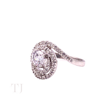 Load image into Gallery viewer, Diamonique Spiral Style Ring in Sterling Silver