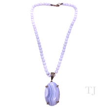 Load image into Gallery viewer, Blue Lace Agate necklace with a cabochon pendant