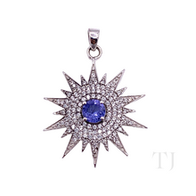 Cargar imagen en el visor de la galería, Tanzanite Sun Pendant in Sterling Silver