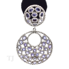 Load image into Gallery viewer, Tanzanite Circle Hanging Earrings in Sterling Silver