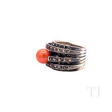 Load image into Gallery viewer, Coral Bead Ring in Sterling Silver