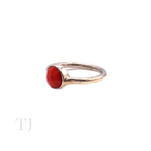 Load image into Gallery viewer, Coral Round Faceted Ring in Sterling Silver