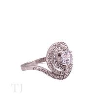 Load image into Gallery viewer, Diamonique Spiral Style Ring in Sterling Silver