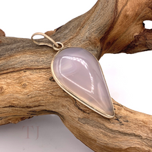 Load image into Gallery viewer, Rose Quartz Cabochon Pendant in Sterling Silver