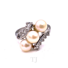 Load image into Gallery viewer, Freshwater Golden Pearl Twisted Layer Ring in 925