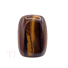 Load image into Gallery viewer, Yellow Tiger's Eye Cabochon Ring in Sterling Silver