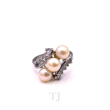 Load image into Gallery viewer, Freshwater Golden Pearl Twisted Layer Ring in 925
