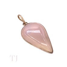 Load image into Gallery viewer, Rose Quartz Cabochon Pendant in Sterling Silver