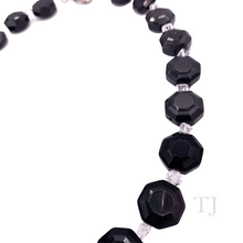 Load image into Gallery viewer, Black Onyx Faceted Necklace with Rhombus Quartz