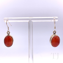 Load image into Gallery viewer, Carnelian Cabochon in sterling silver earrings
