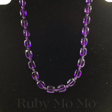 Загрузить изображение в средство просмотра галереи, Amethyst Rectangular Flat & Bead Necklace (high quality)