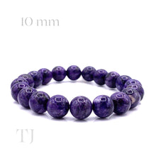 Cargar imagen en el visor de la galería, Charoite bead bracelet with elastic string 10 mm