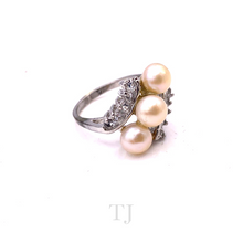 Load image into Gallery viewer, Freshwater Golden Pearl Twisted Layer Ring in 925