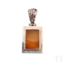 Load image into Gallery viewer, Carnelian square pendant in sterling silver
