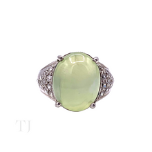 Load image into Gallery viewer, Prehnite Cabochon Ring in Sterling Silver