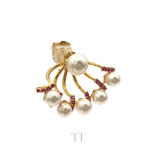Load image into Gallery viewer, Freshwater Pearl Earrings in Sterling Silver (gold color coated)