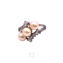Load image into Gallery viewer, Freshwater Golden Pearl Twisted Layer Ring in 925