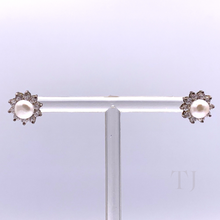 Load image into Gallery viewer, Freshwater Pearl with Diamonique Earrings