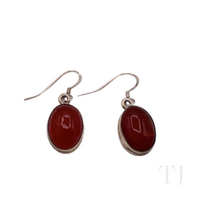 Load image into Gallery viewer, Carnelian Cabochon in sterling silver earrings