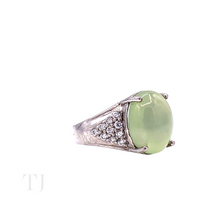 Load image into Gallery viewer, Prehnite Cabochon Ring in Sterling Silver