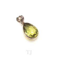 Load image into Gallery viewer, Green Topaz Tear Drop Pendant in Sterling Silver
