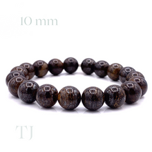 将图片加载到图库查看器,bronzite bead bracelet with elastic string, 10 mm bead size
