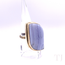 Load image into Gallery viewer, Blue lace agate in Sterling Silver Ring