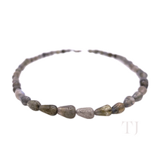 Load image into Gallery viewer, Labradorite Tear Drop Tube Necklace