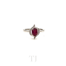 Cargar imagen en el visor de la galería, Ruby ring in sterling silver