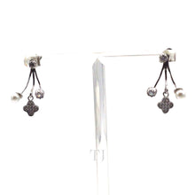 Load image into Gallery viewer, Freshwater Pearl with Diamonique Earrings in Sterling Silver