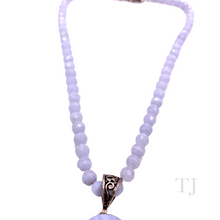 Load image into Gallery viewer, Blue Lace Agate necklace with a cabochon pendant