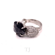 Load image into Gallery viewer, Black Onyx with Diamonique Ring in Sterling Silver