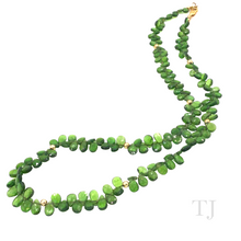 Load image into Gallery viewer, Green Tourmaline Flower Chip Necklace in 14k Gold