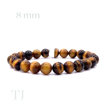 Cargar imagen en el visor de la galería, Yellow Tiger's Eye bracelet, 8mm bead size