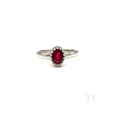 Load image into Gallery viewer, Ruby Oval Ring in Sterling Silver (US 6)