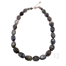 Load image into Gallery viewer, Labradorite Faceted Stone Necklace in Sterling Silver