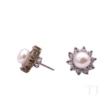Load image into Gallery viewer, Freshwater Pearl with Diamonique Earrings