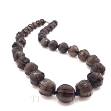 Load image into Gallery viewer, Smoky Quartz Faceted Bead Necklace in 925