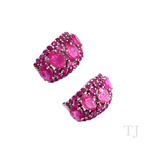 Cargar imagen en el visor de la galería, Ruby Curve Earrings in Sterling Silver