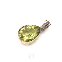 Load image into Gallery viewer, Green Topaz Tear Drop Pendant in Sterling Silver