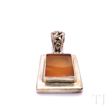 Load image into Gallery viewer, Carnelian square pendant in sterling silver
