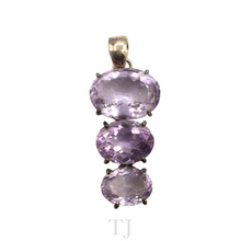 Load image into Gallery viewer, Amethyst Triple oval pendant in sterling silver